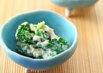 菜の花のわさび豆腐和えの画像