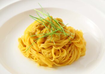 うにとなすの冷製パスタの画像