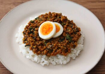 小松菜のキーマカレーの画像